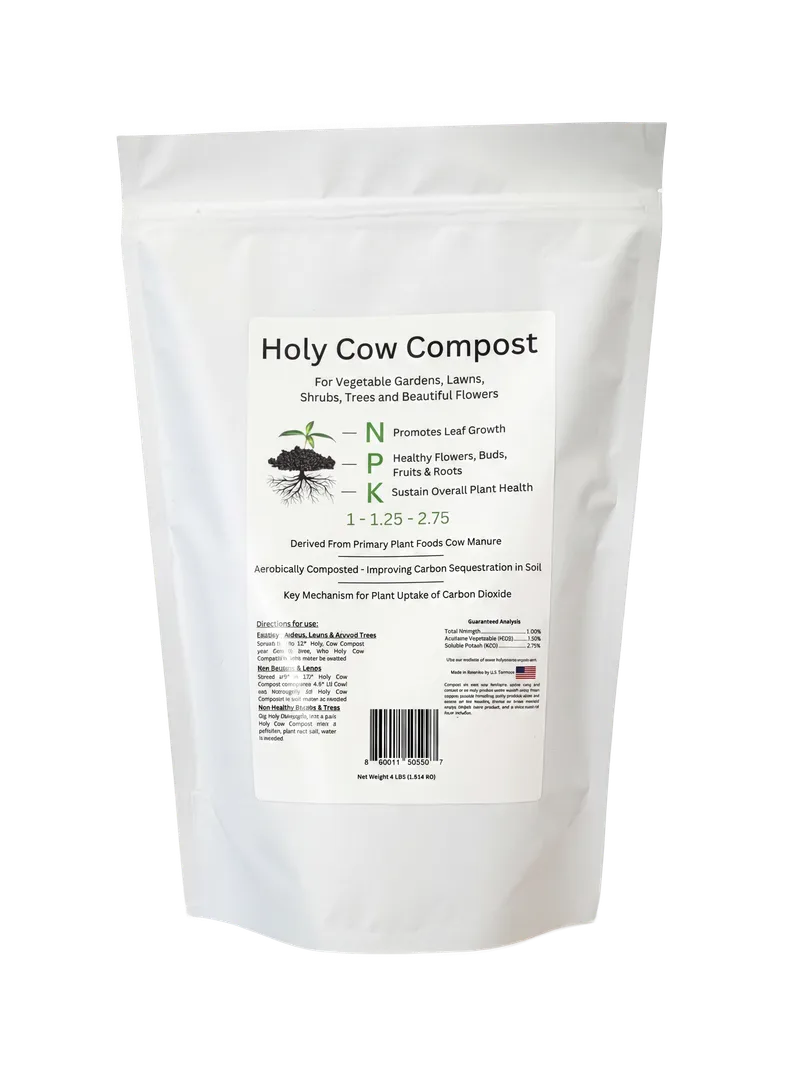 Holy Cow Compost 4 lb bag — premium all-natural cow manure soil amendment
